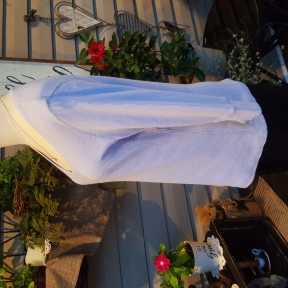 IN DEMAND ♡ Vintage Sweet Periwinkle Low Scoop V Neck Thermal 3/4 Length Top L - Picture 10 of 15